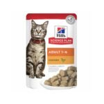 Hill's Science Plan Adult Wet Cat Food Chicken Pouches - 85Gx12