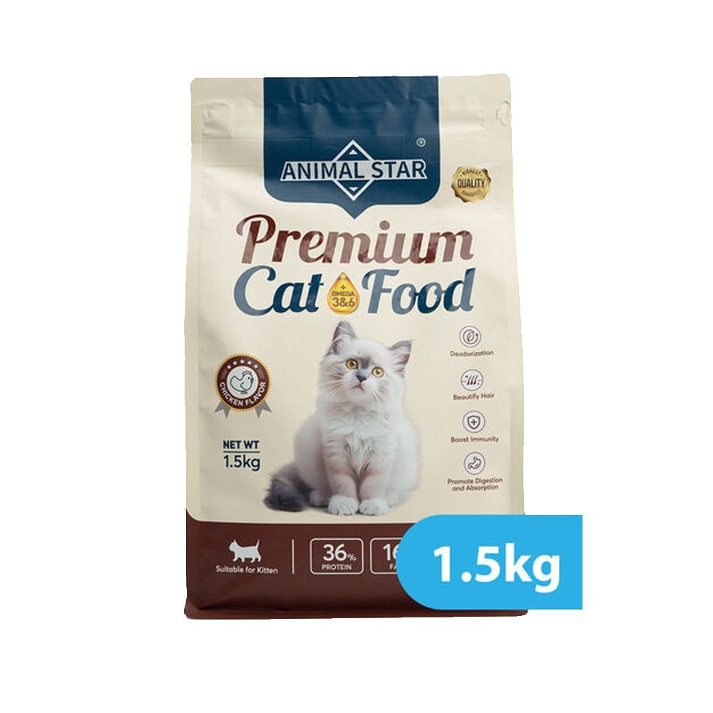 Untitled-1 Animal Star Premium Cat Food 1.5kg (Chicken) - Kitten - Image 1