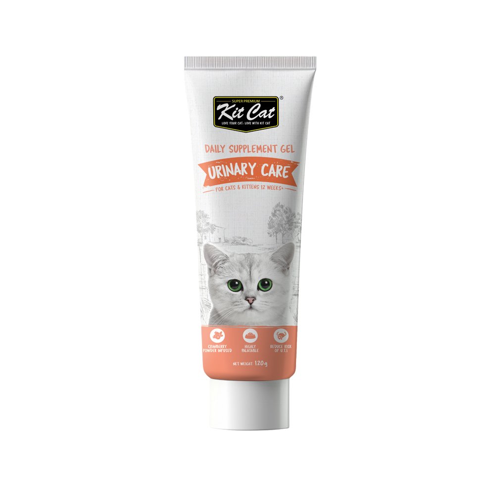 1 (1) Kit Cat Daily Supplement Gel Urinary Care Cat & Kitten 120g - Image 1