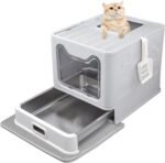 Closed XXL Stainless Steel Cat Litter Box