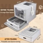 Closed XXL Stainless Steel Cat Litter Box - Image 2