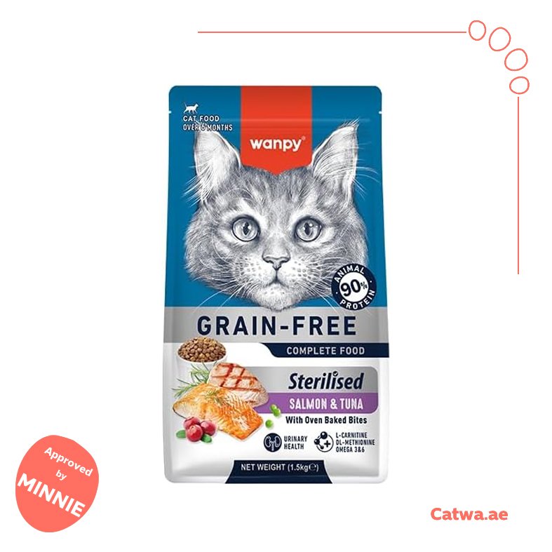 124 Wanpy Grain Free Sterilized Cat Food – Salmon & Tuna Recipe 1.5 KG - Image 1