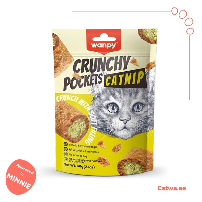 151 Wanpy Crunchy Pocket Catnip & Chicken Recipe 60 G - Image 1