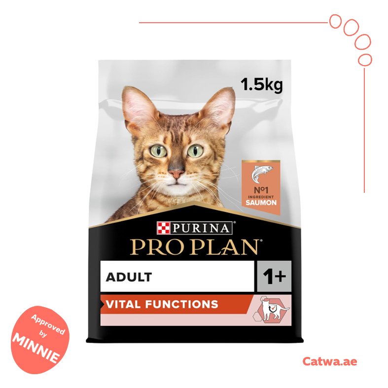 16 Purina Pro Plan Adult Vital Functions Dry Cat Food with Salmon 1.5 KG - Image 1