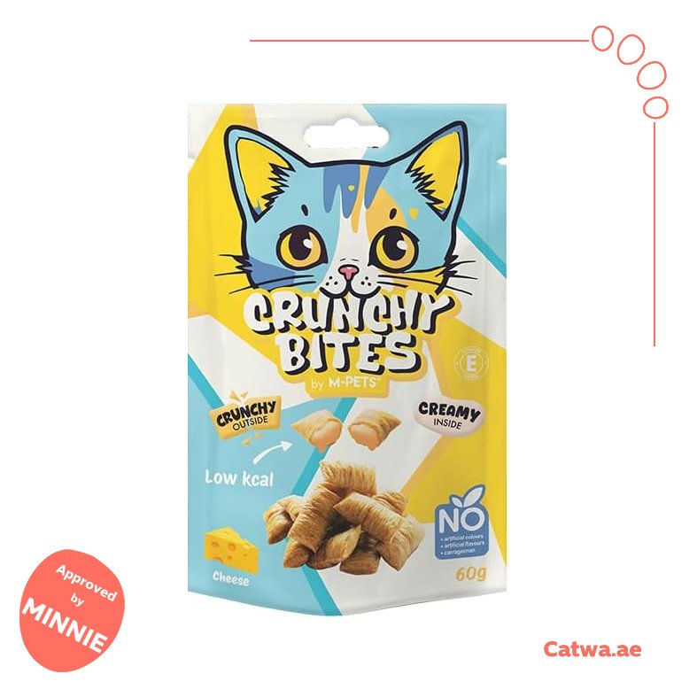 28 M-Pets Crunchy Bites Cat Treats Cheese Flavor 60 G - Image 1