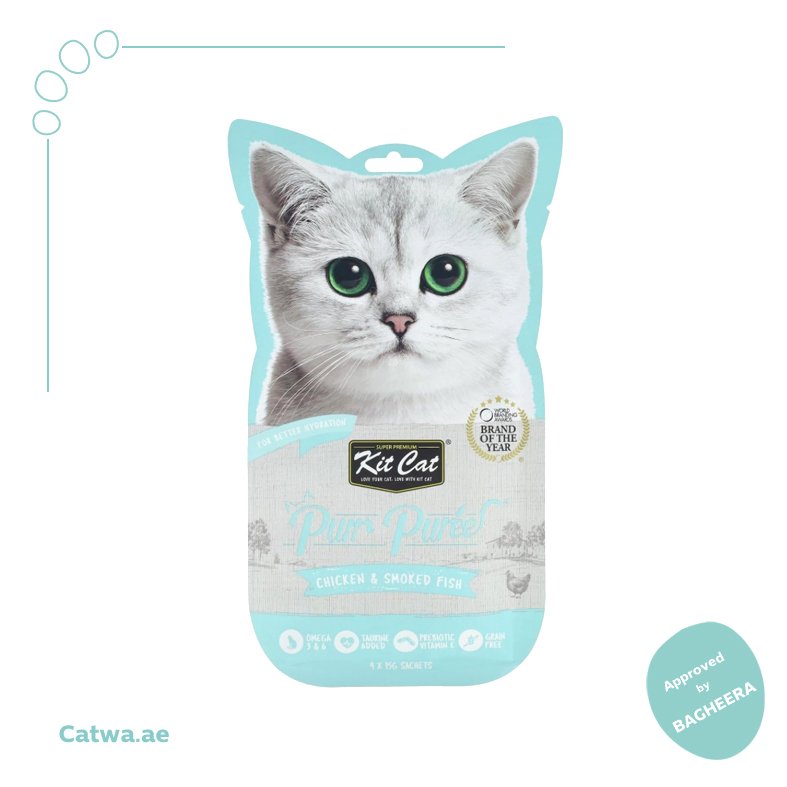 83 Kit Cat Purr Puree Chicken & Smoked Fish 4*15 G - Image 1