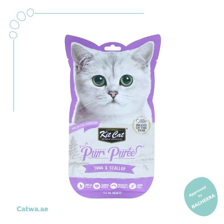 85 Kit Cat Purr Puree Tuna & Scallop 4*15 G - Image 1