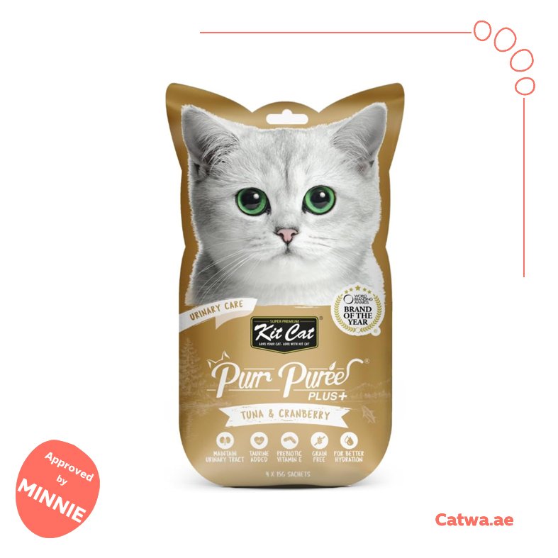 88 Kit Cat Purr Puree Plus Tuna & Cranberry - Urinary Care - 4*15 G - Image 1